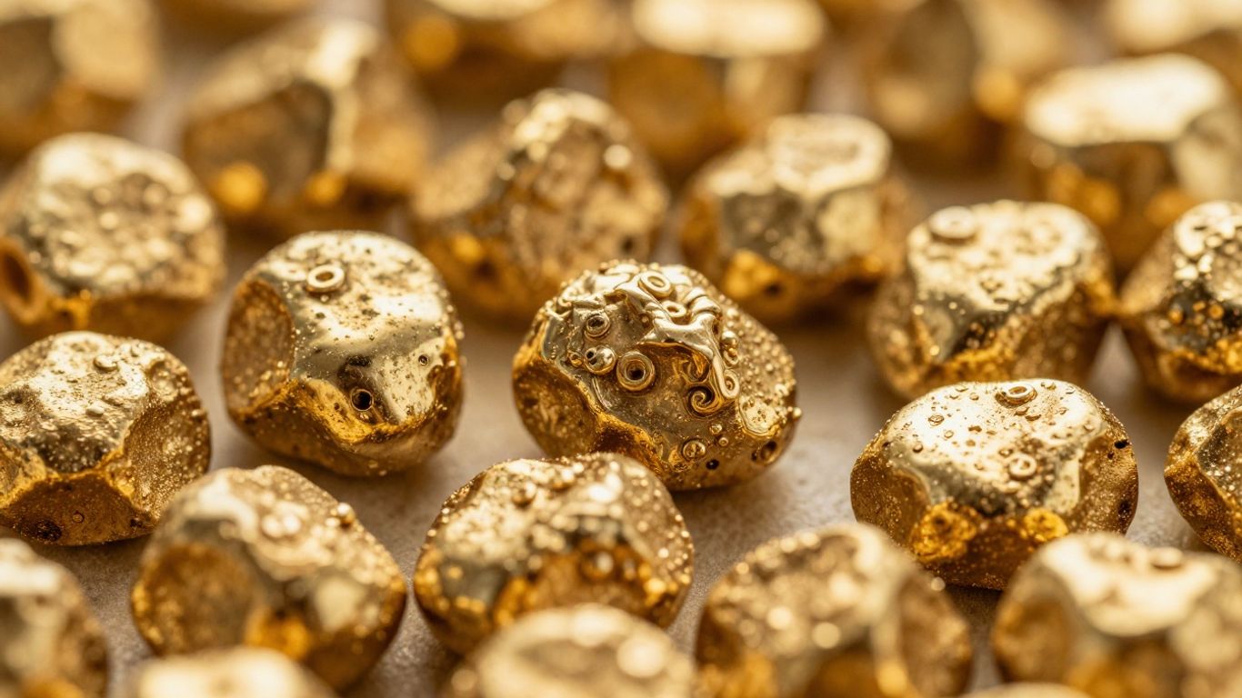 Lingotes e joias de ouro de 18 quilates de excelente qualidade.