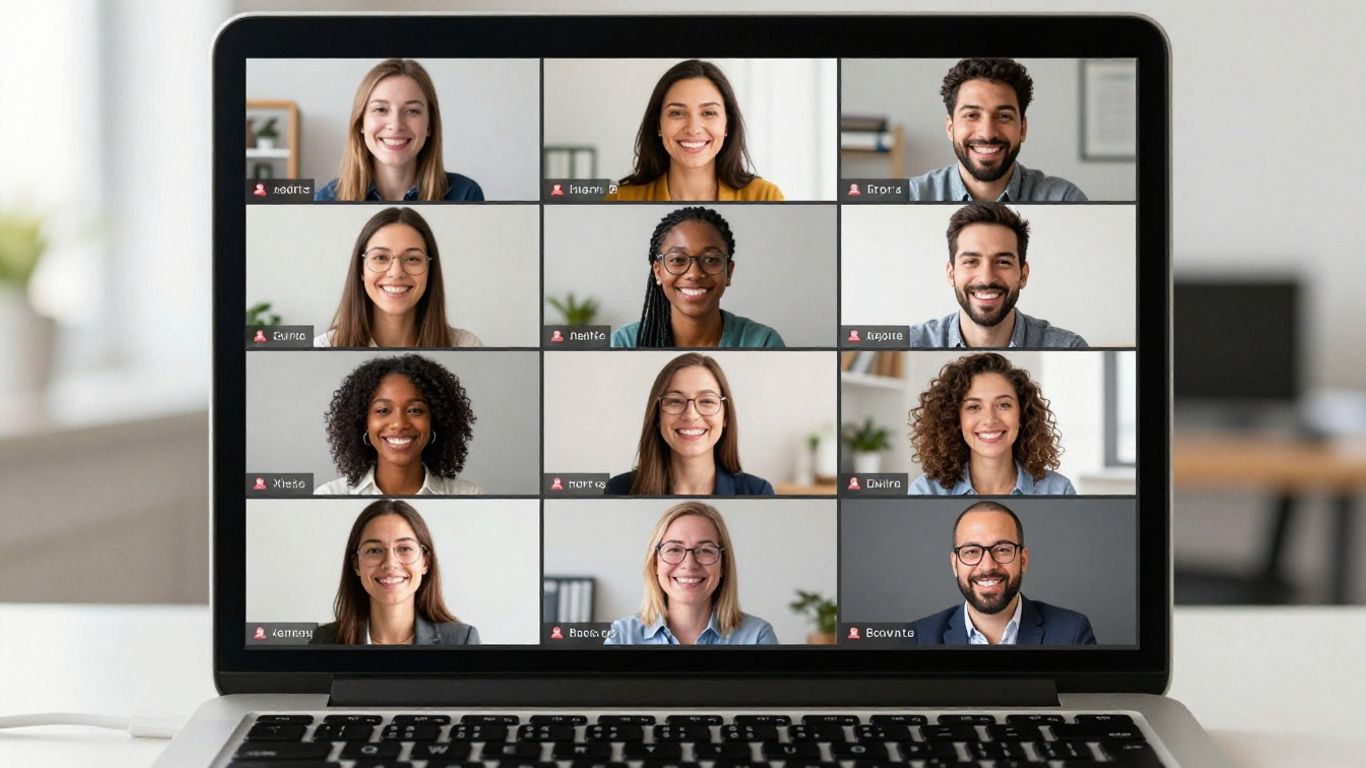 Equipe em reunião virtual