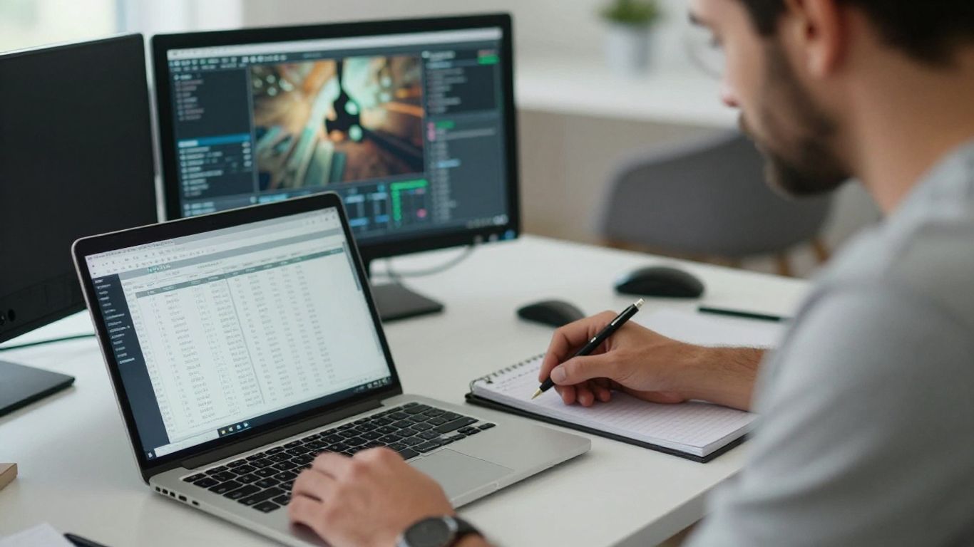 Trader checking payout rules beside a futures monitor