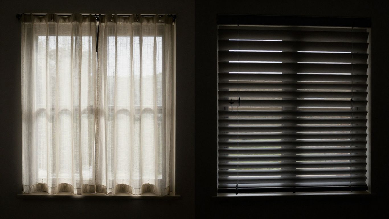Window blinds comparison: light filtering vs. room darkening.