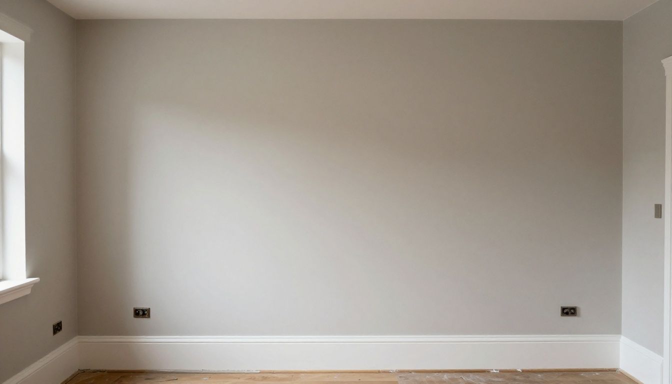 A perfectly smooth, freshly skimmed wall in a Bristol home renovation project