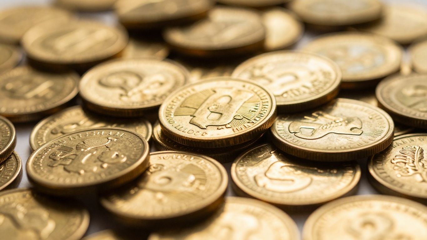 闪亮的金条和金币