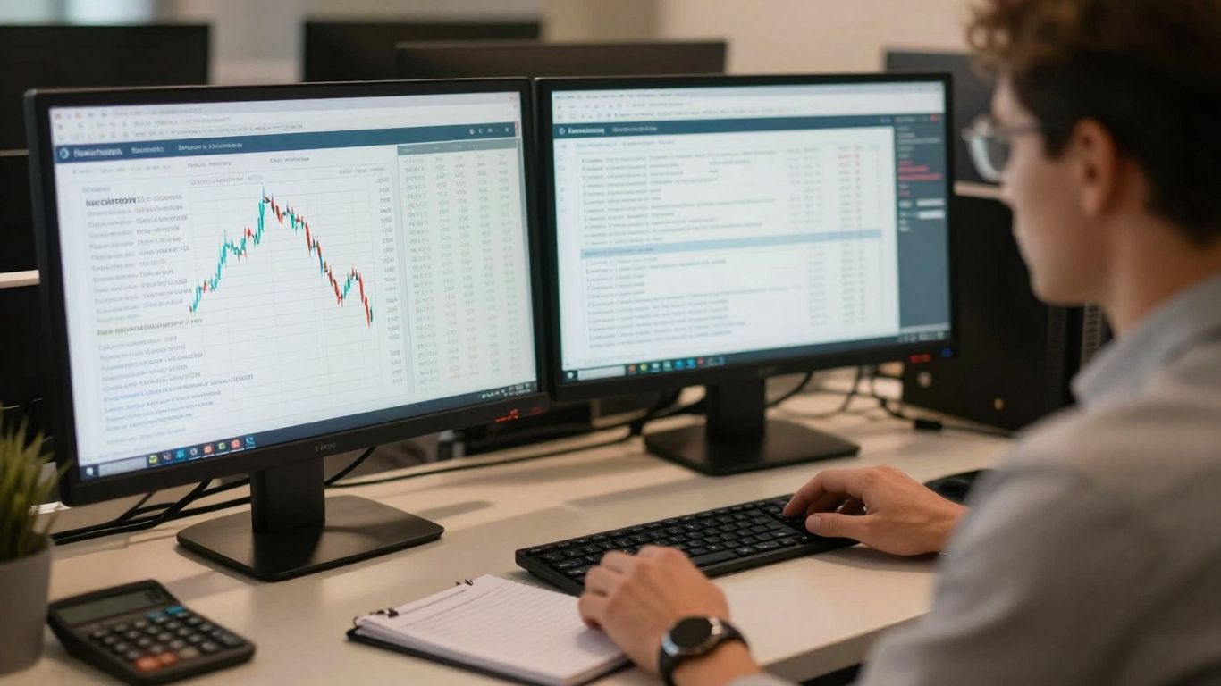 Futures trader reviewing evaluation plans