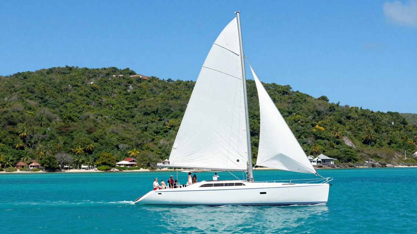 Catamaran sailing in the British Virgin Islands