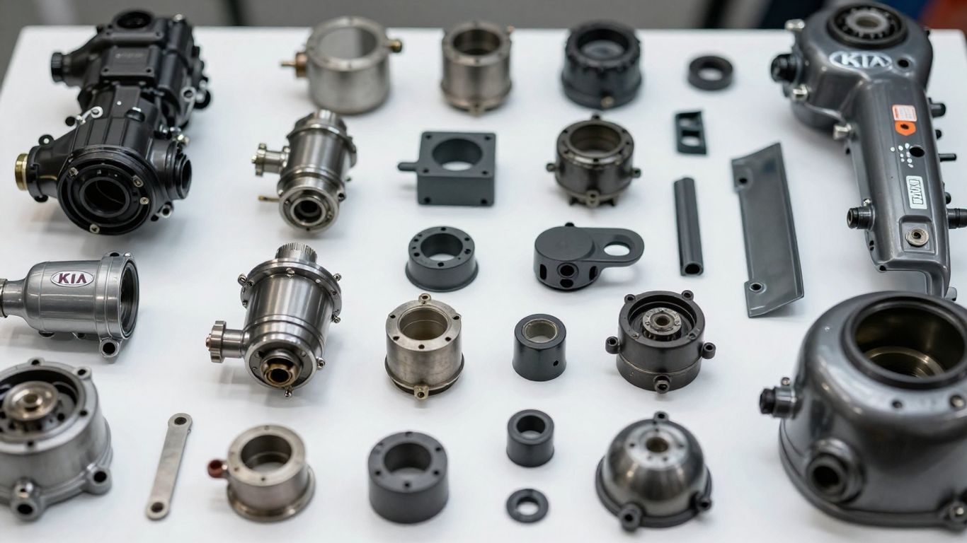 Genuine Kia Cerato car parts displayed.
