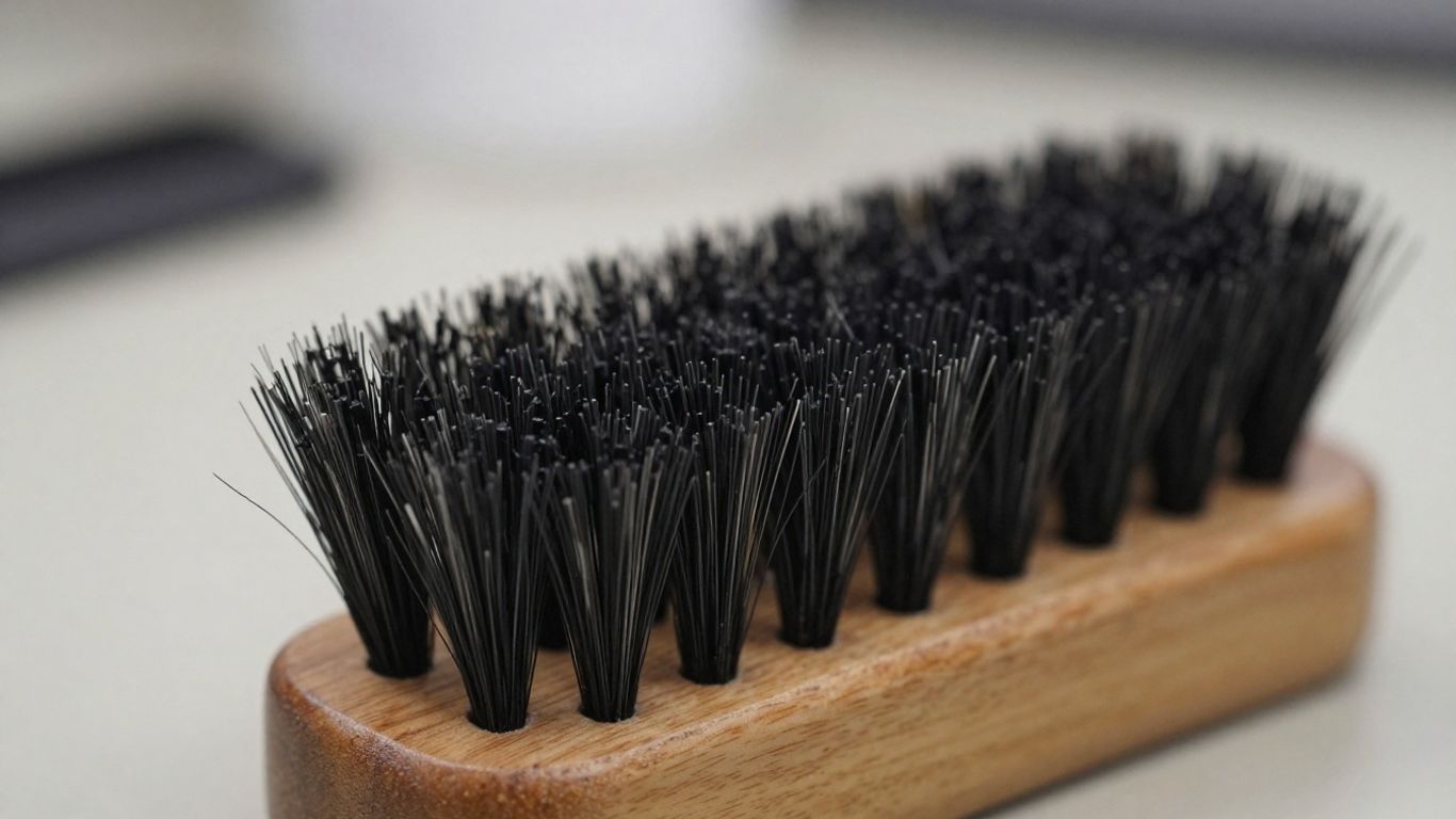 Barber's neck duster brush with soft bristles.