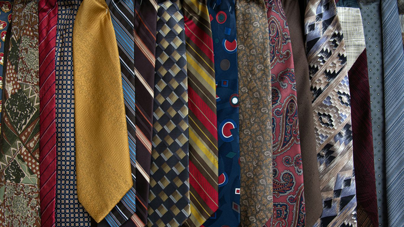 Close view of patterned neckwear fabric