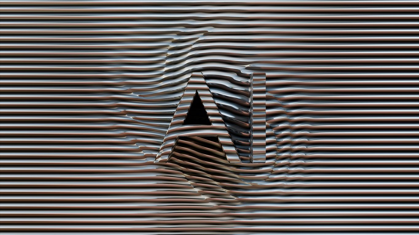 Distorted letters 'a' and 'n' on striped background