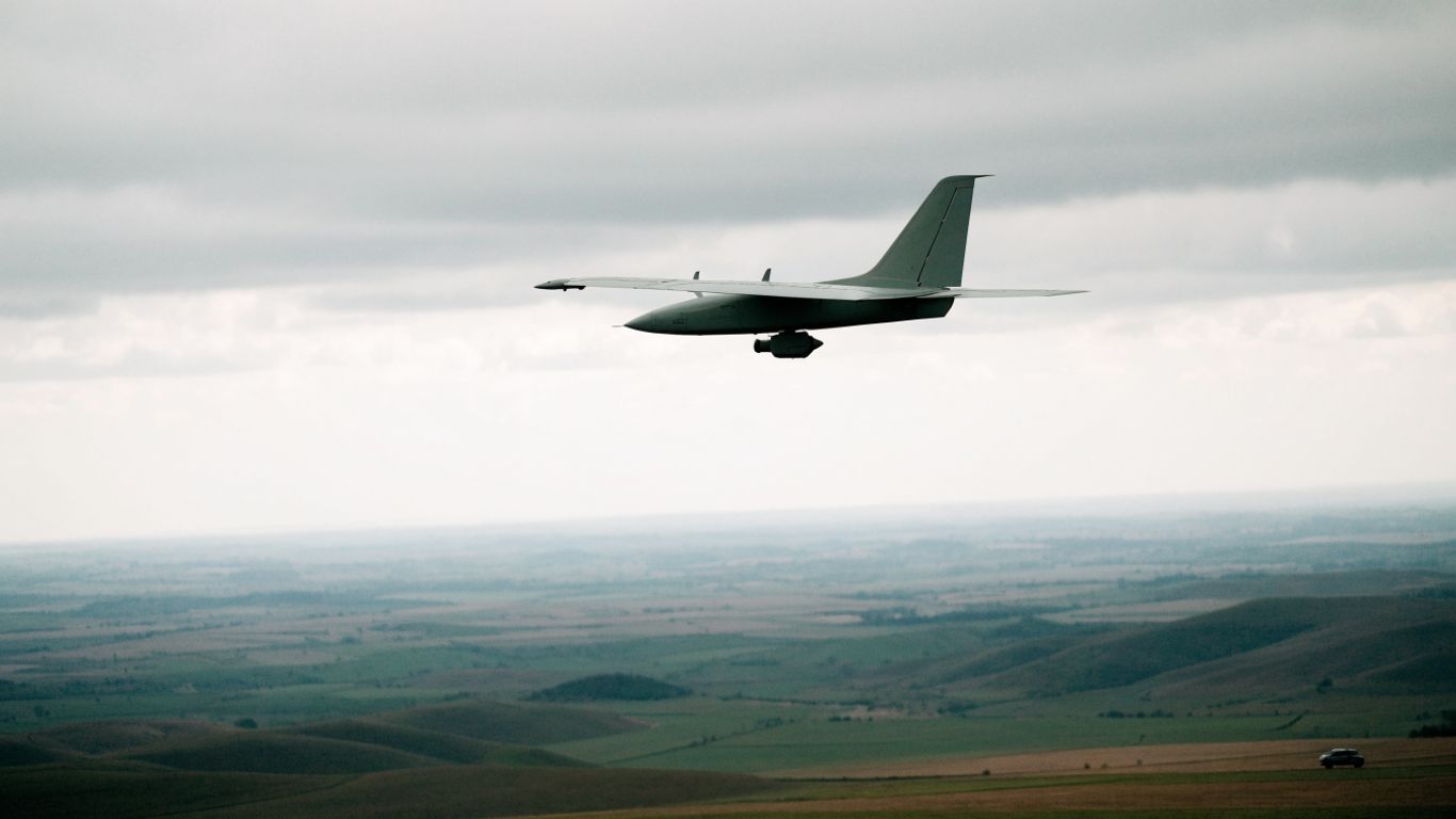 Uncrewed aircraft on a reconnaissance flight