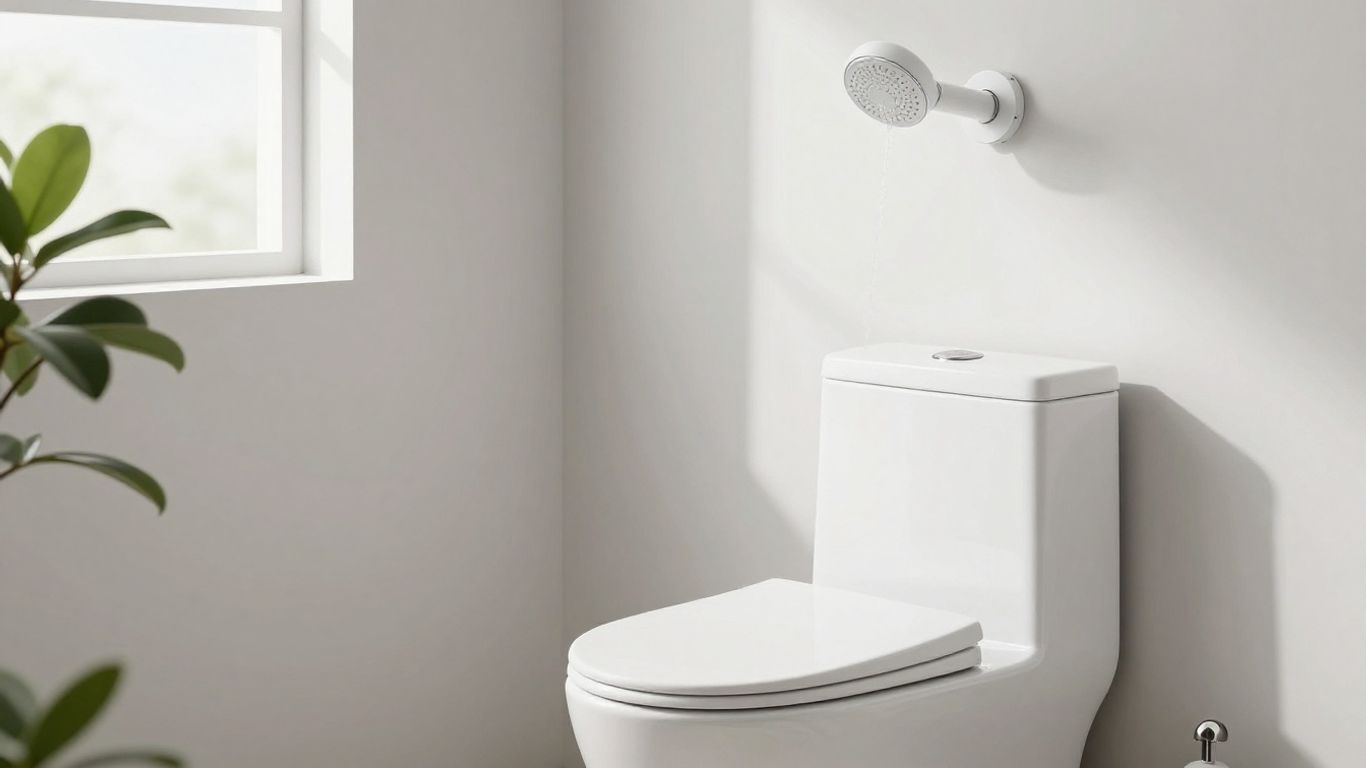 Water-efficient bathroom fixtures in a desert home.