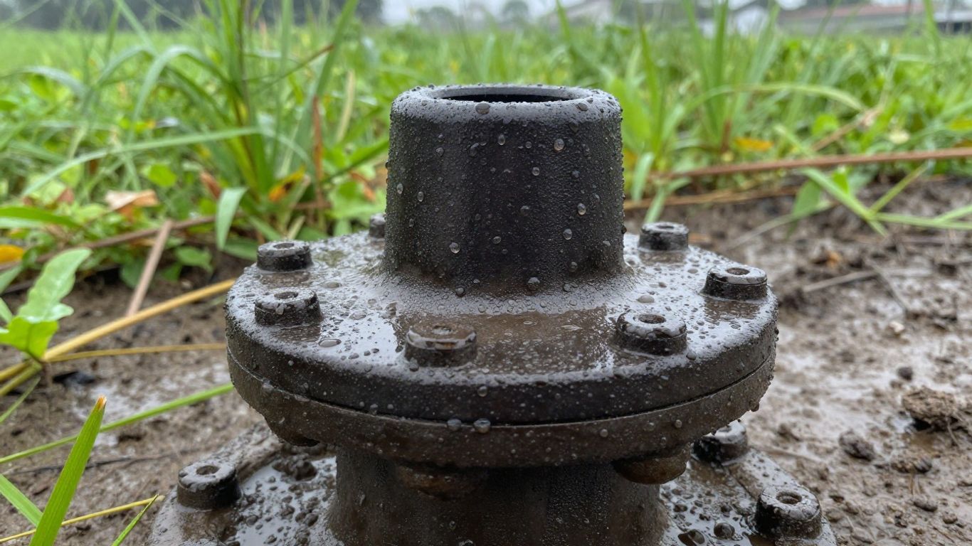 Well seal protecting against heavy rainfall.