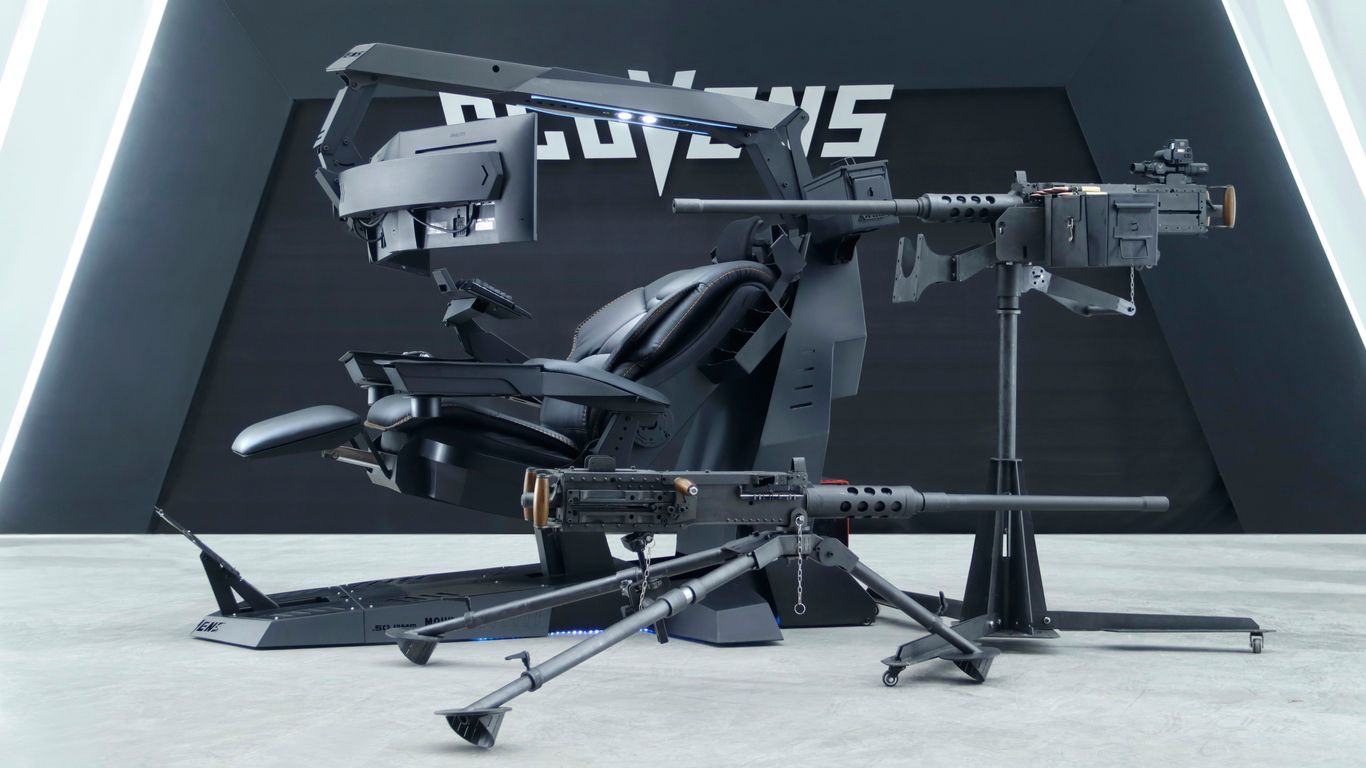 Weapons and a futuristic military device are displayed.