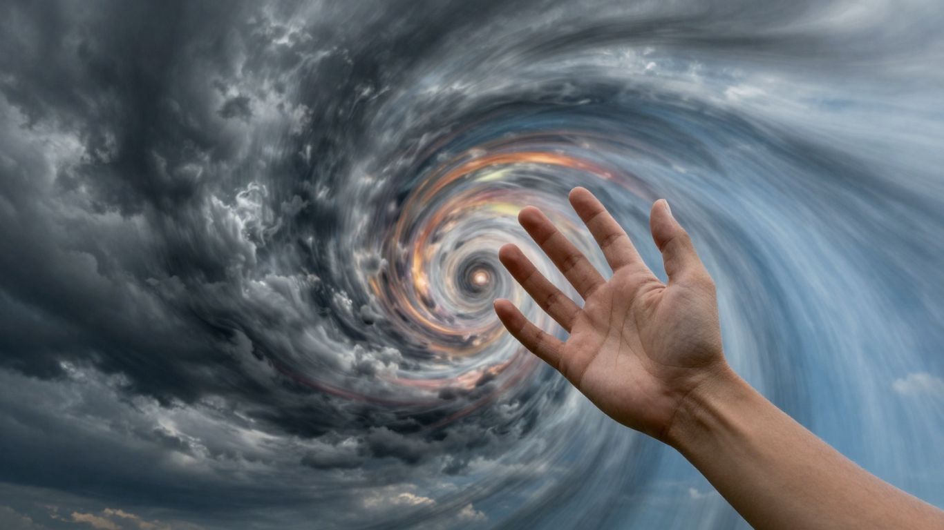 Pessoa transformando emoções turbulentas em calma e clareza.