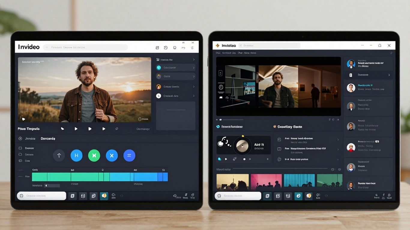 InVideo vs Creatus interfaces for music video creation