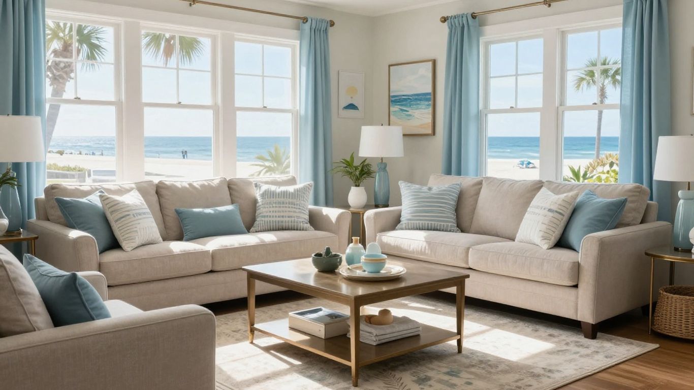 Modern furnished Airbnb living room in Hilton Head
