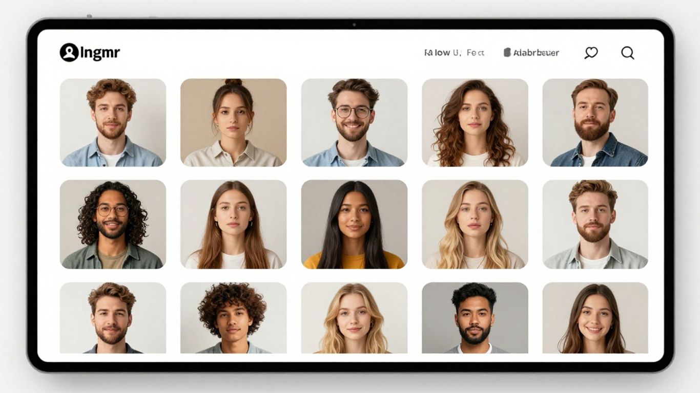 Modern website design with diverse users and inclusive elements.