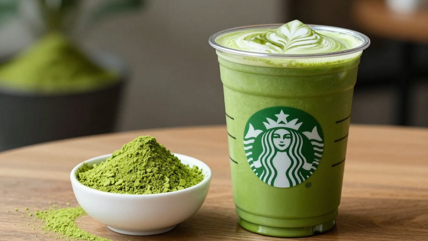Starbucks matcha latte and powder