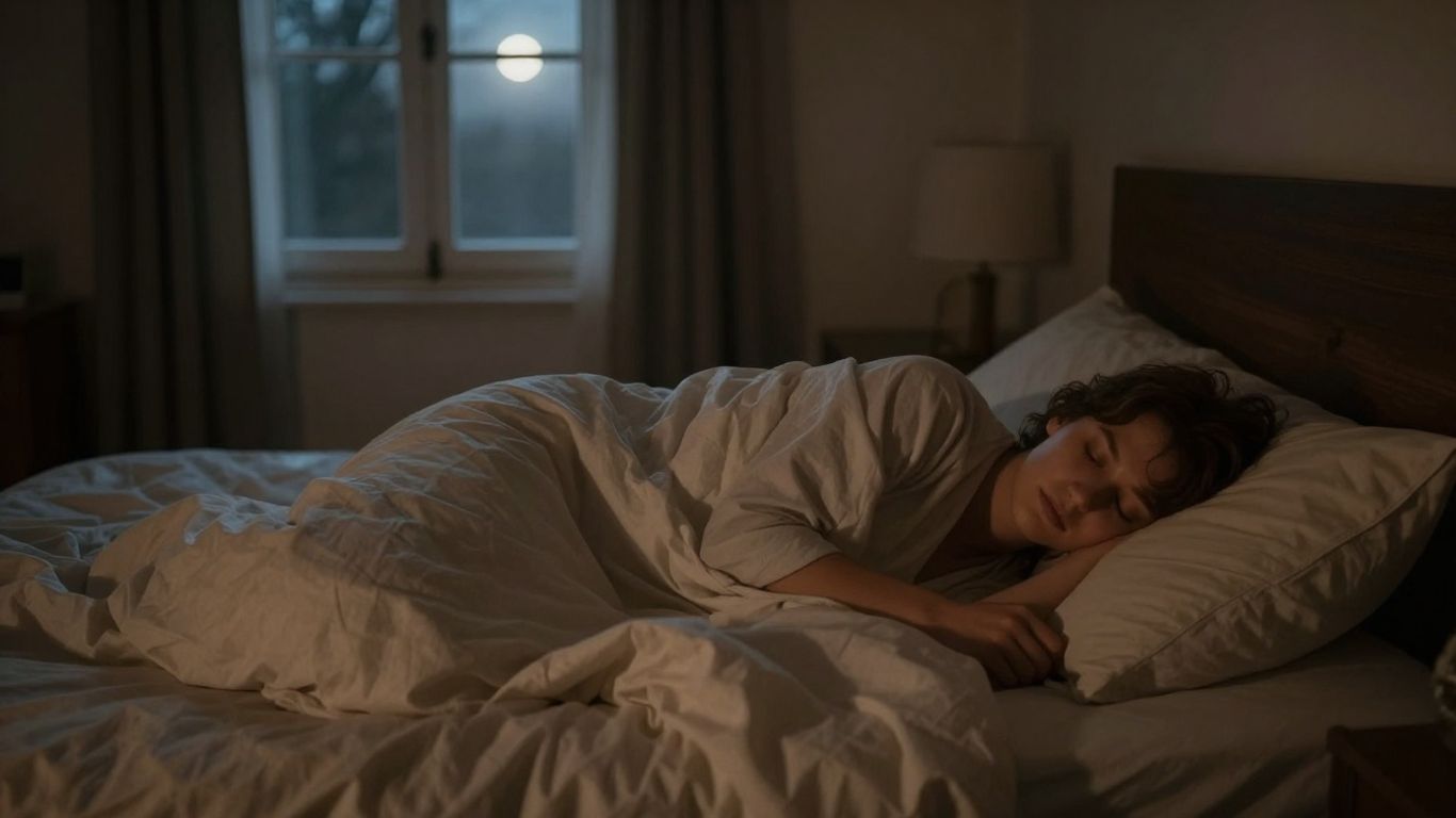 Persoană dormind liniștită într-o cameră confortabilă.