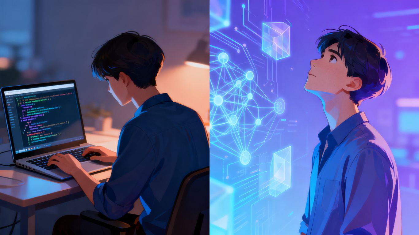Coding to prompting career pivot visual