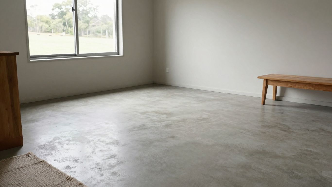 Concrete floor with a subtle sealed finish