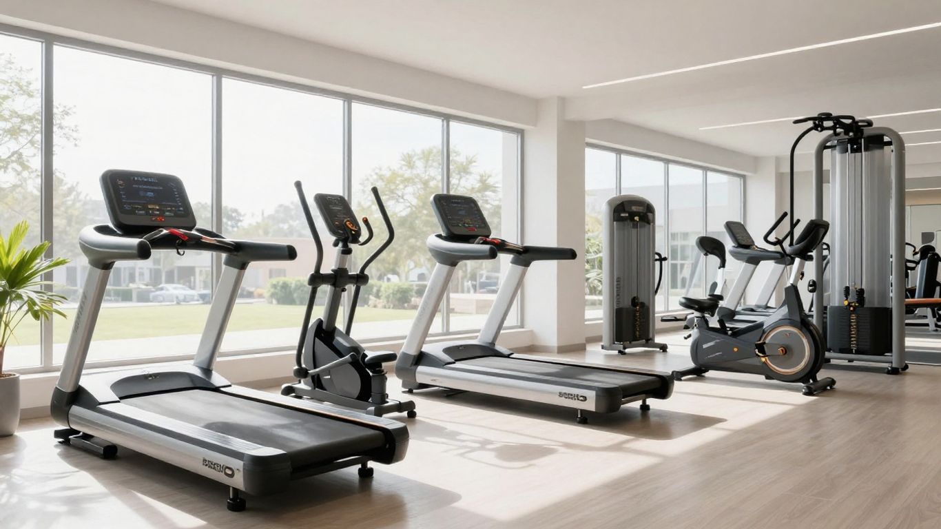 Home gym with cardio equipment