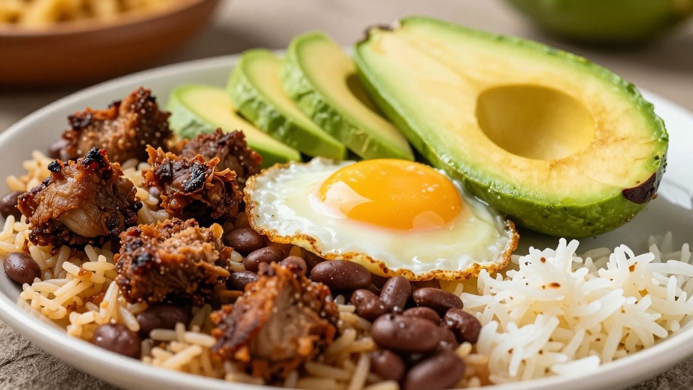 Bandeja Paisa Colombian street food dish