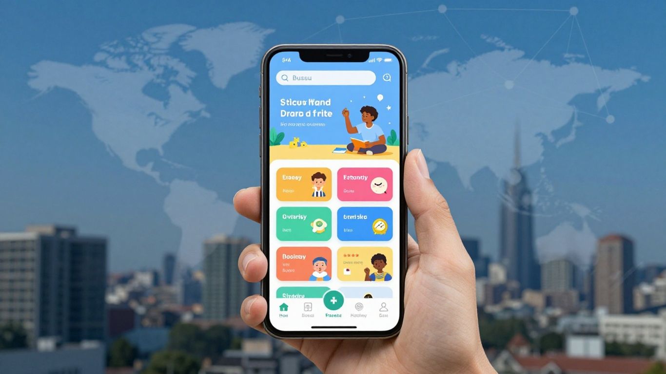Logo do aplicativo Busuu em um celular moderno.