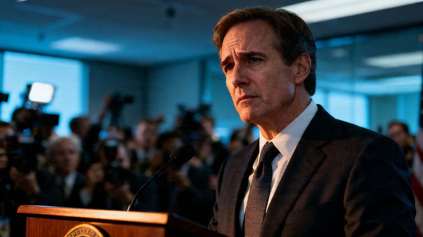 CEO at podium during a PR crisis.