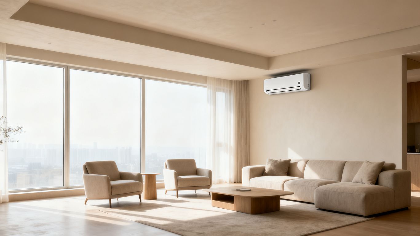 Intérieur lumineux avec unité de climatisation