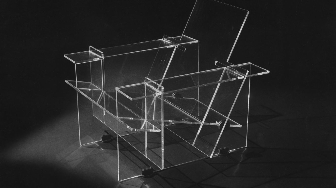 A modern chair designed with transparent acrylic.