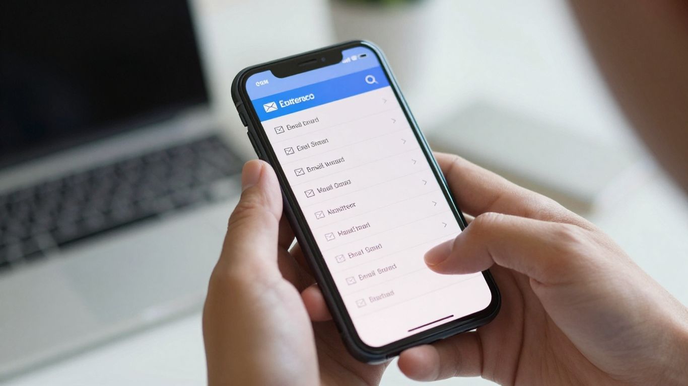 Verifying email addresses on a smartphone screen.