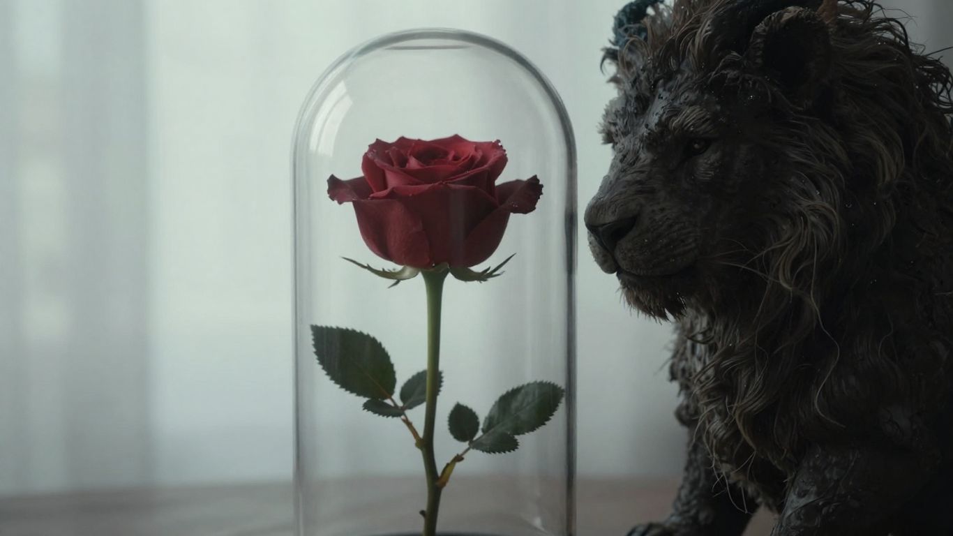 Enchanting rose and shadowed texture, symbolizing inner beauty.