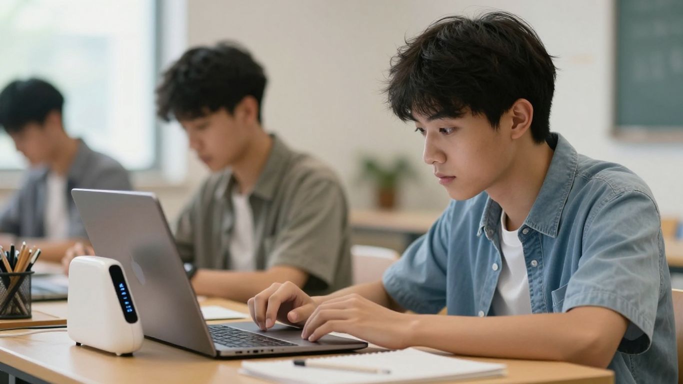 Student using a study timer for better focus.