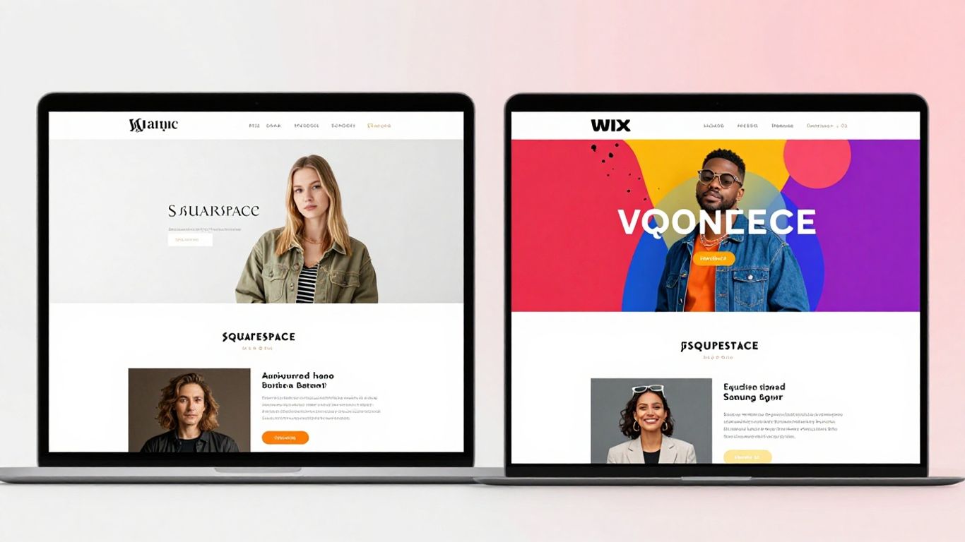 Squarespace vs Wix website builder comparison visual