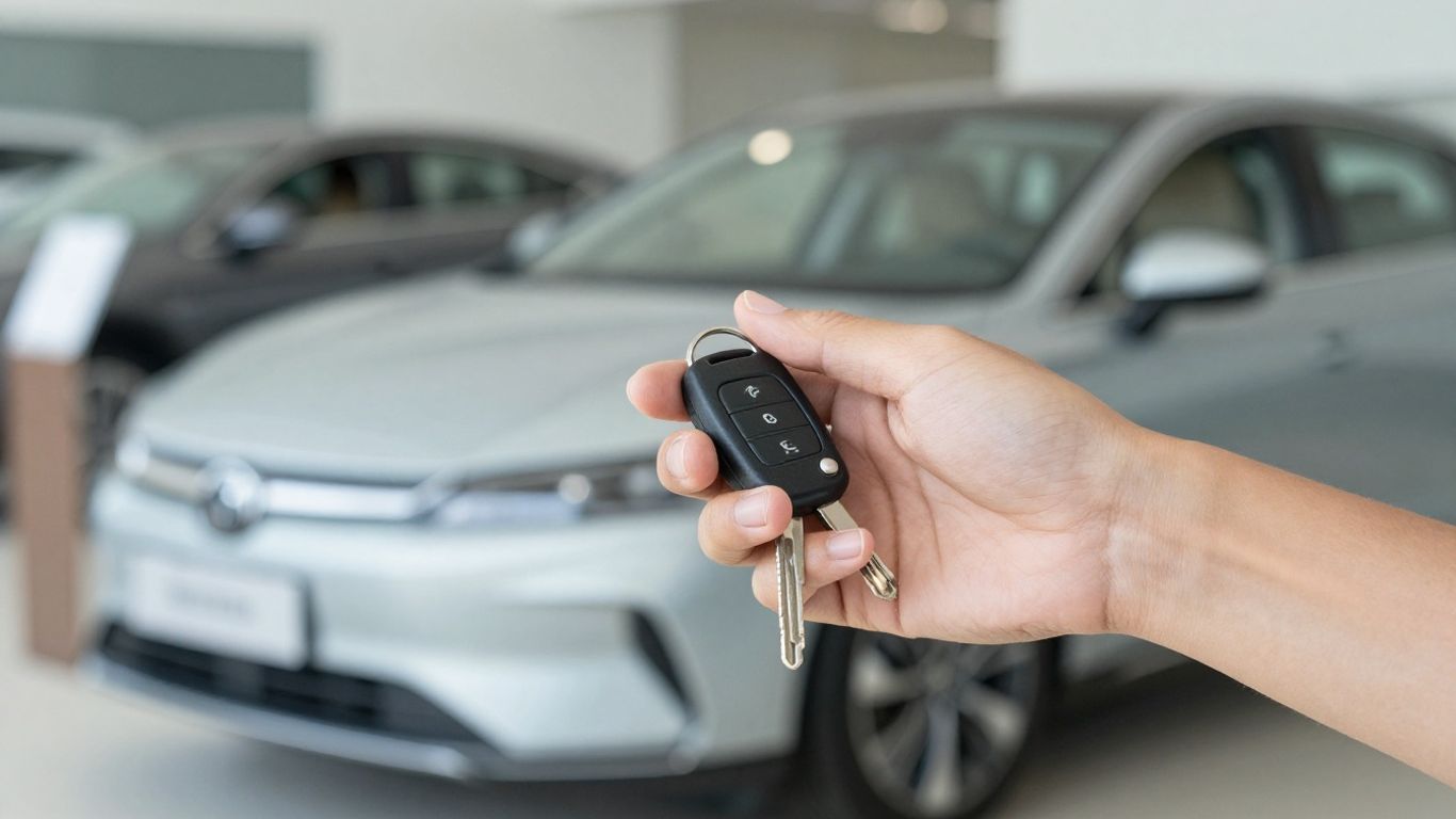 Schlüssel und Hände beim Autokauf