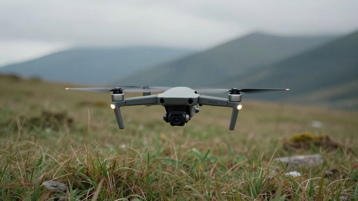 Drone hovering during a mission