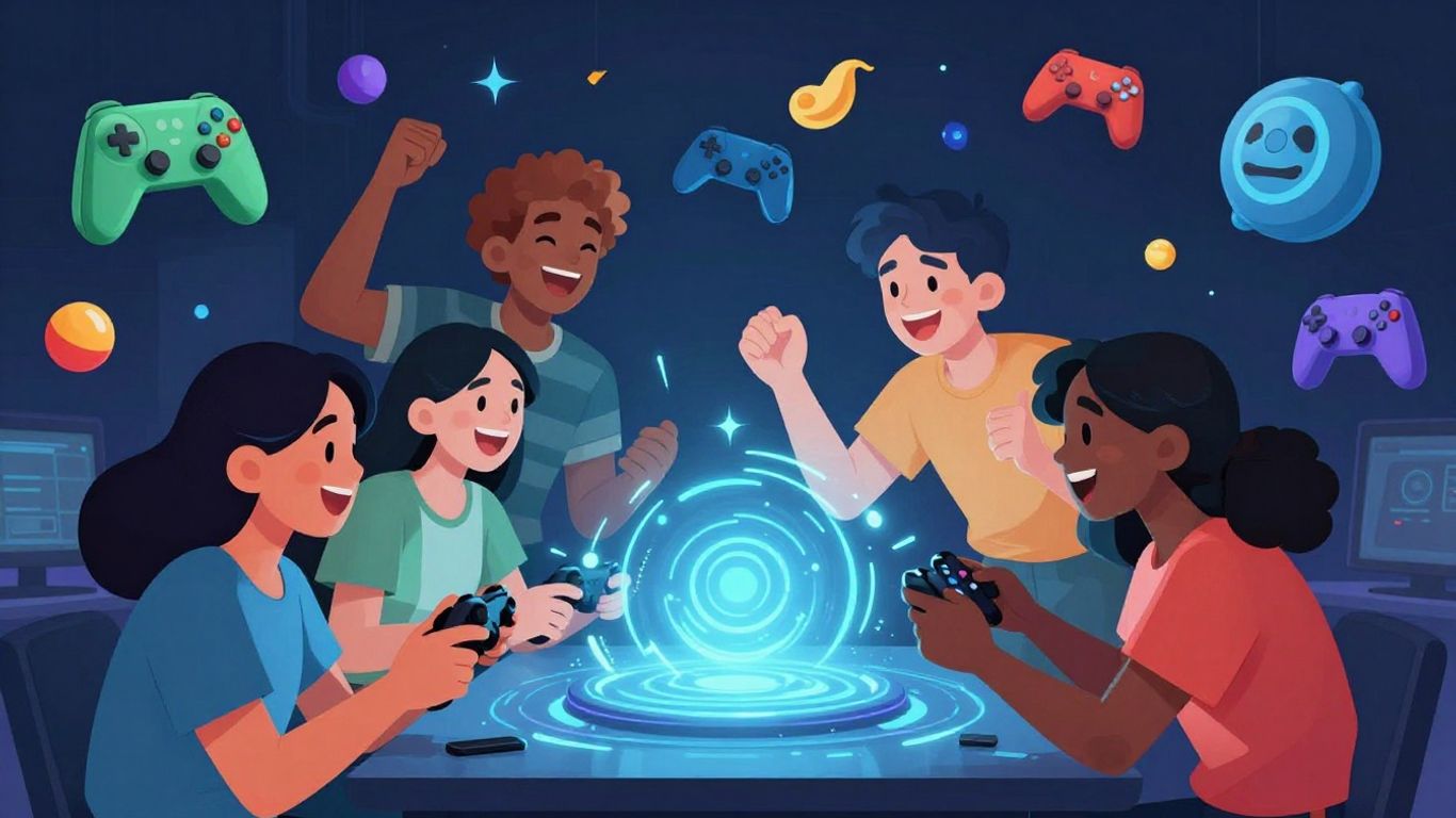 Friends playing fun online games together on Google.