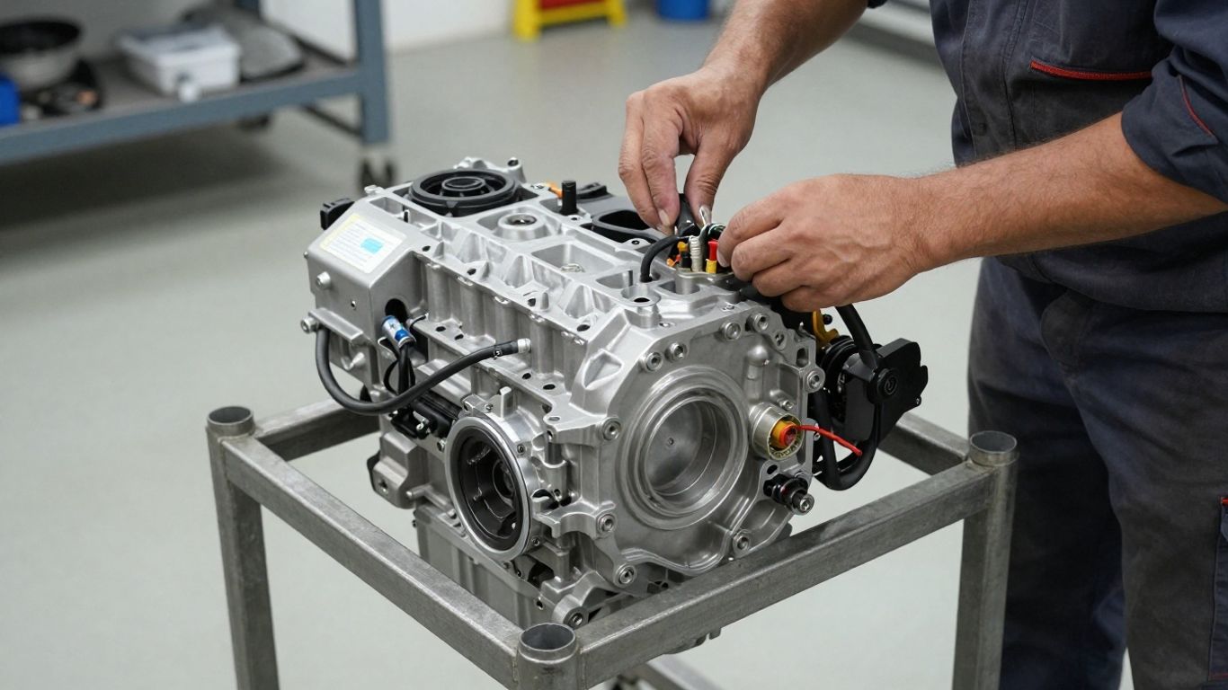 Audi engine supplier inspecting replacement motor