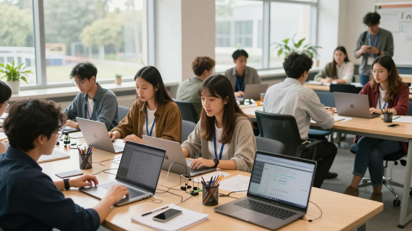 UTS startups scene with students collaborating on innovative projects.