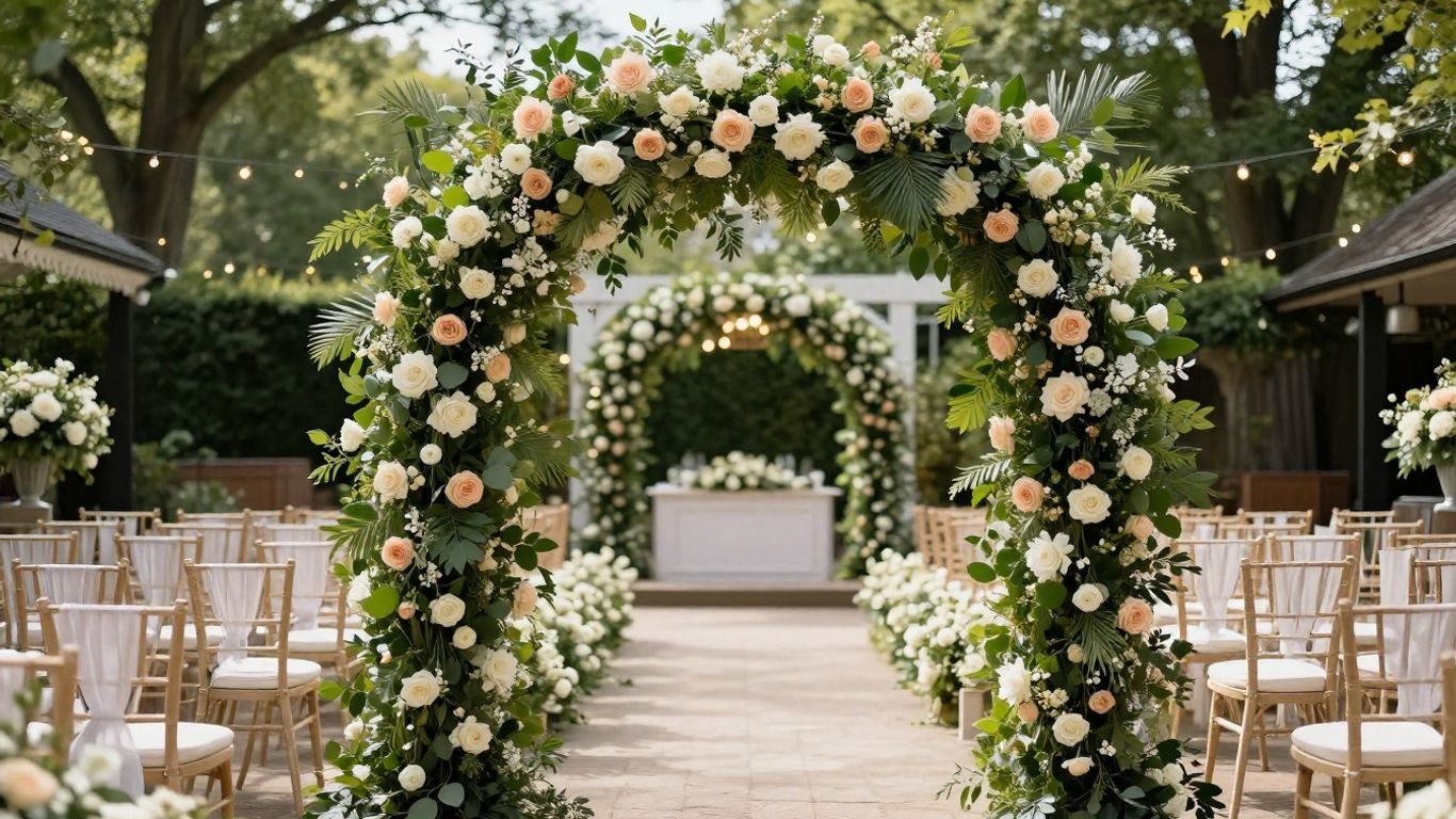 Romantic wedding flowers arranged at an Altona venue