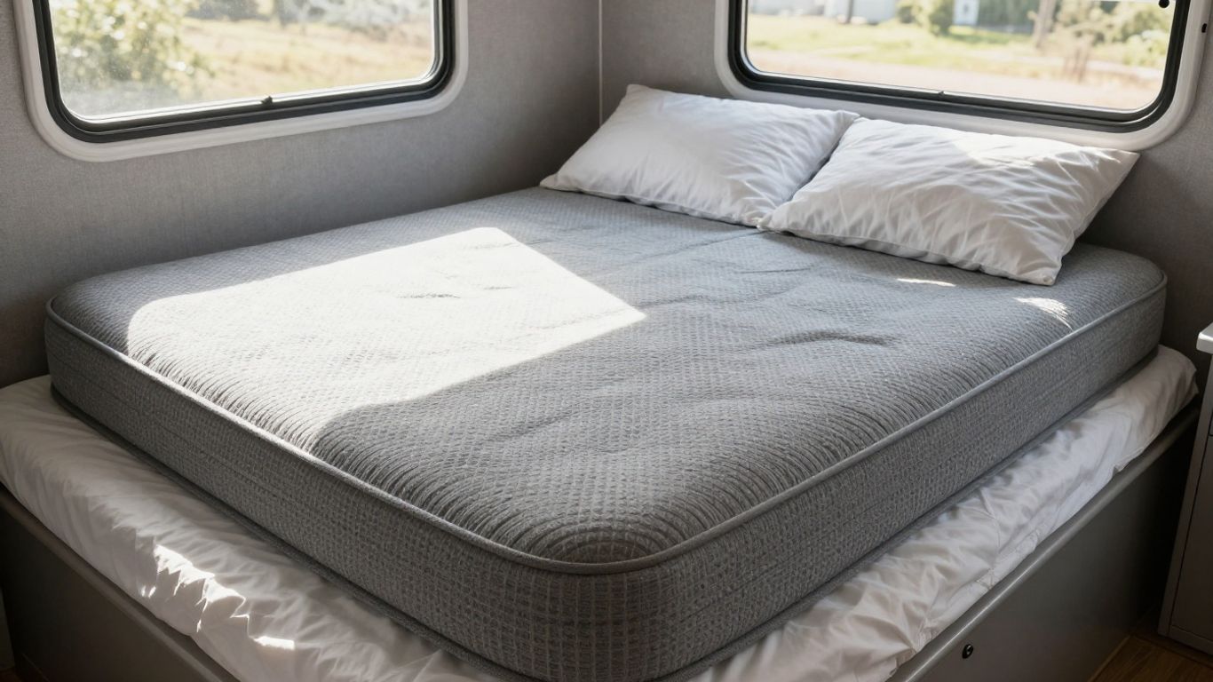 Comfortable caravan mattress ready for sleep