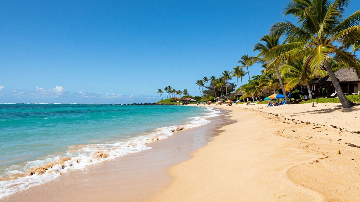 Happy hour beach scene in Kihei, Maui
