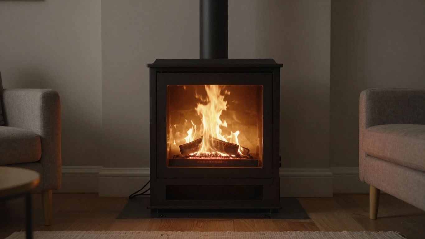 Open flame in a calm, uncluttered living room