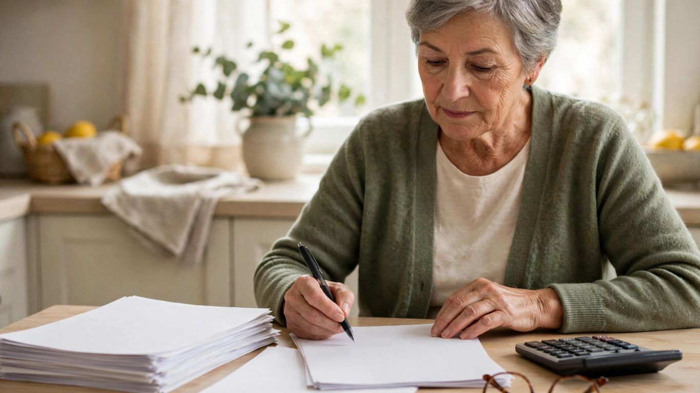 Person reviewing Medicare plan costs at a table