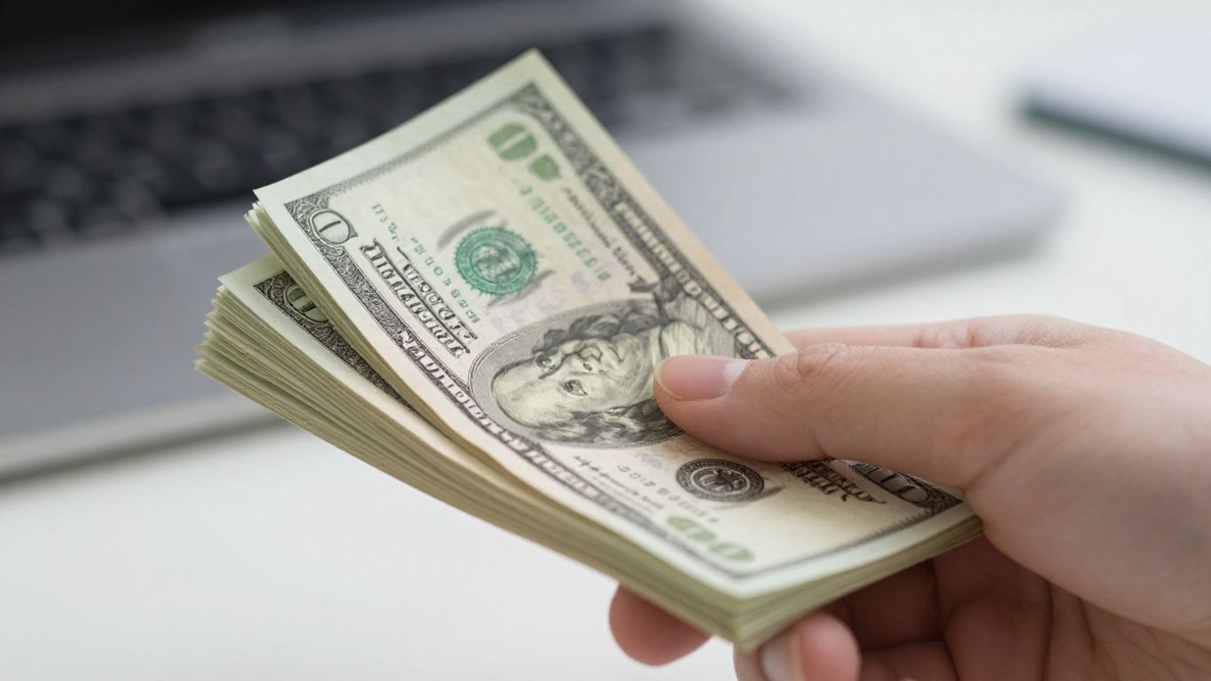 Manos con dinero, concepto de negocio multinivel.