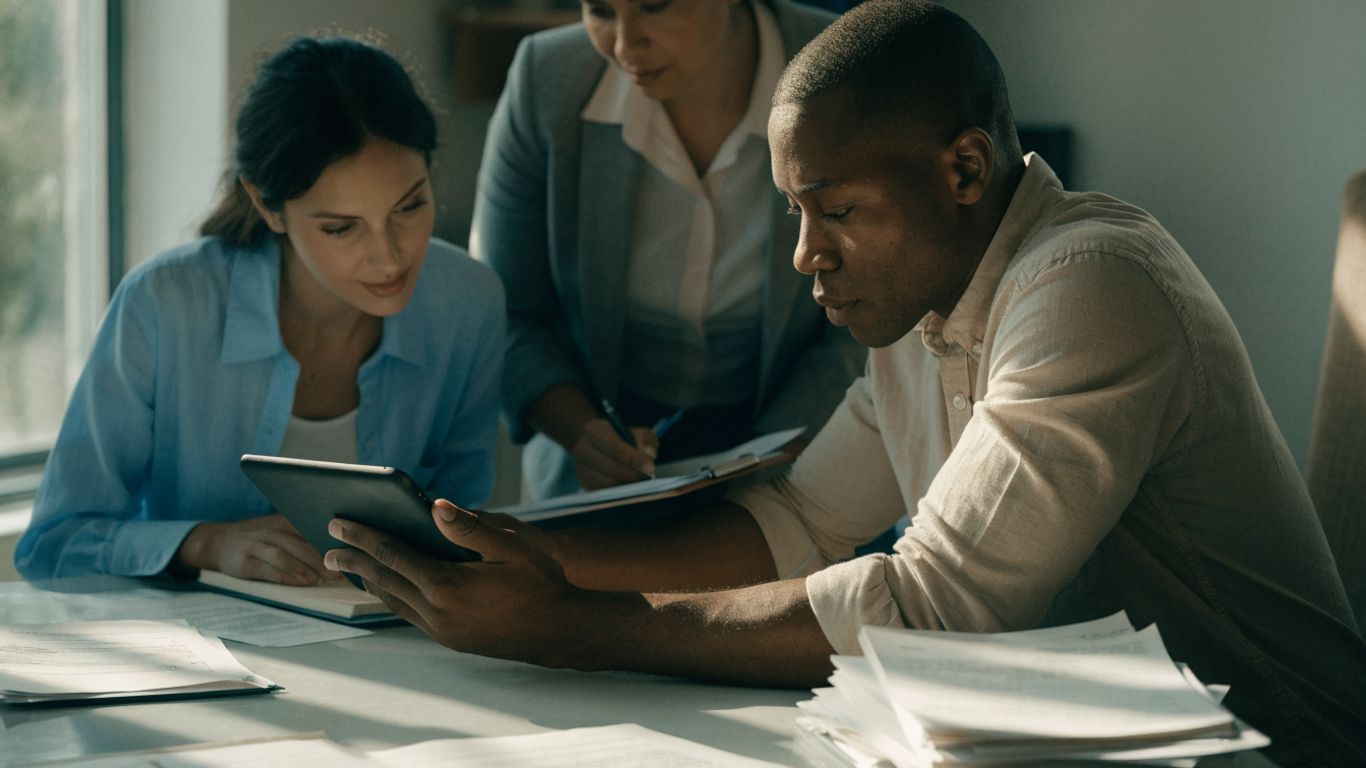 Practice staff reviewing a digital workflow