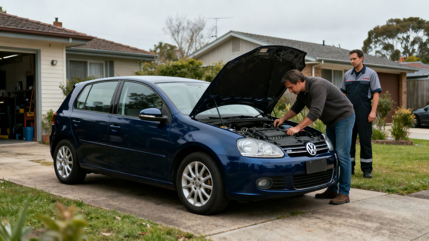 Golf 5 bei einer sorgfältigen Gebrauchtwagenprüfung