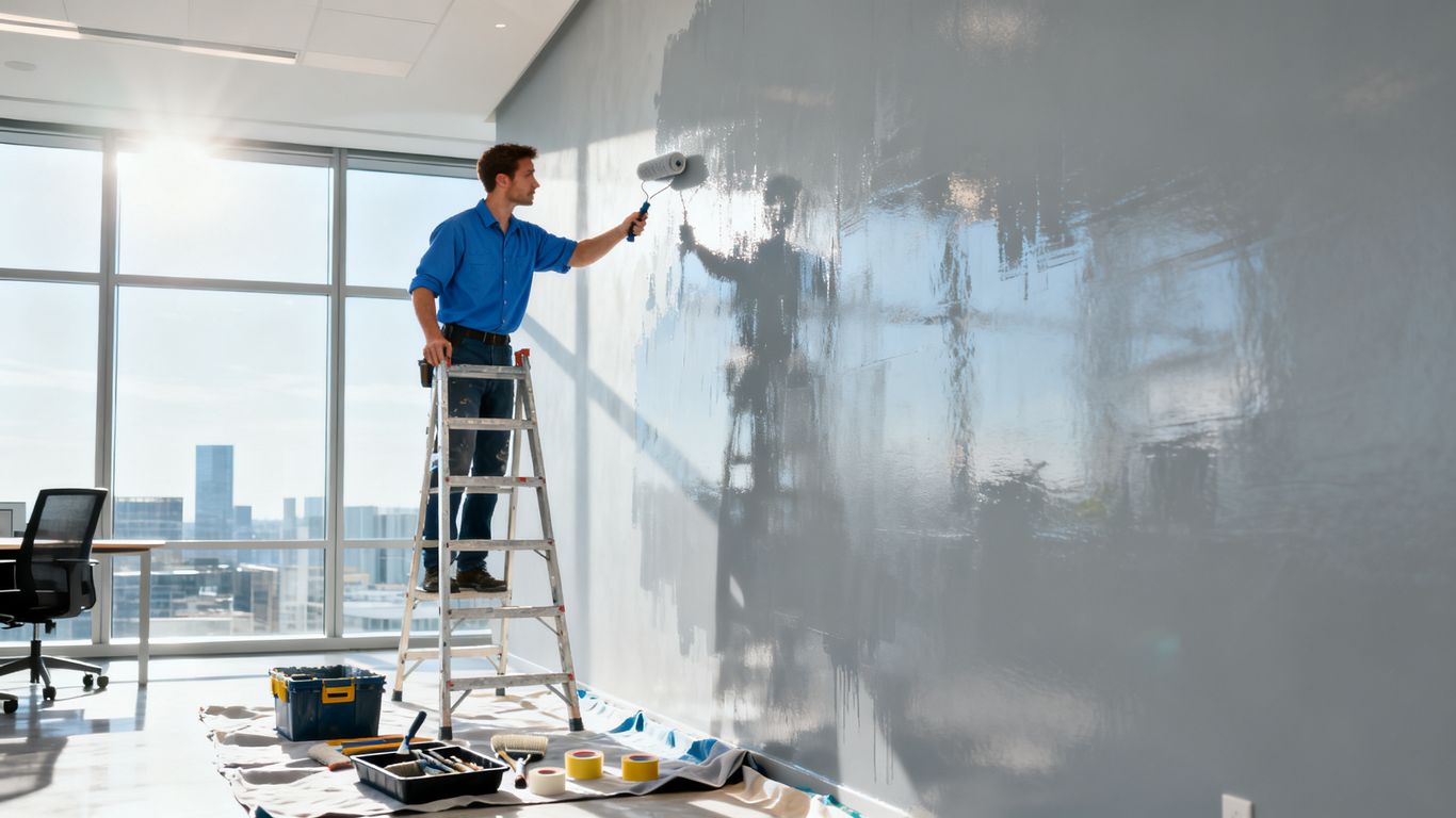 Professional painting team on-site