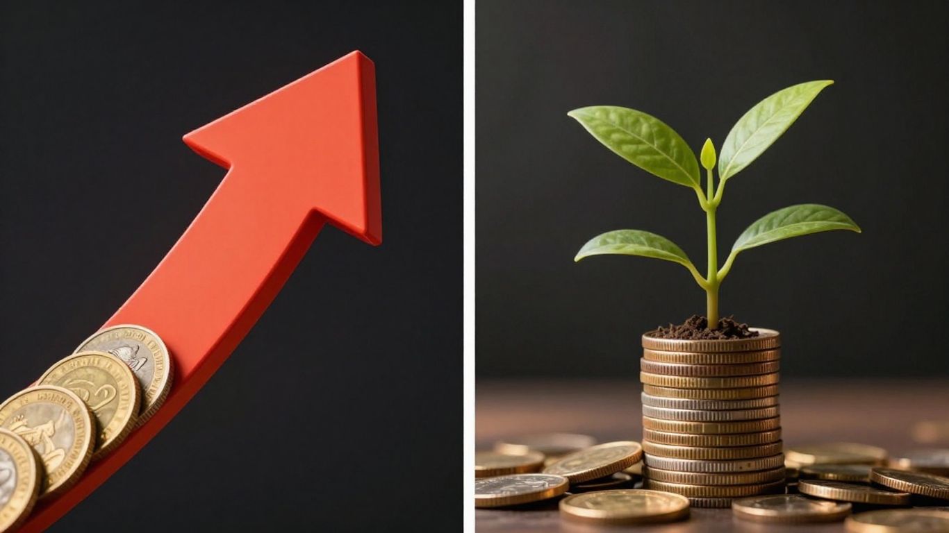 Amazon ads growth strategy with coins and plant.