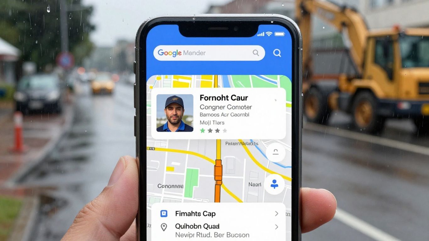 Google Maps on phone during rainy weather